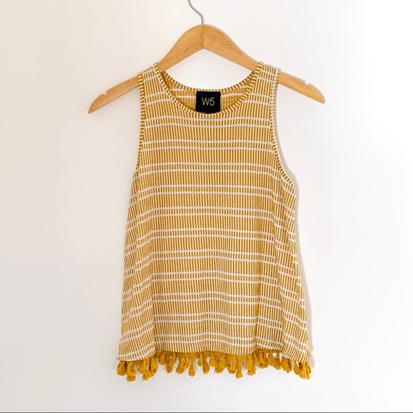 Anthropologie Tops - Anthropologie W5 Tassel Tank in Yellow
